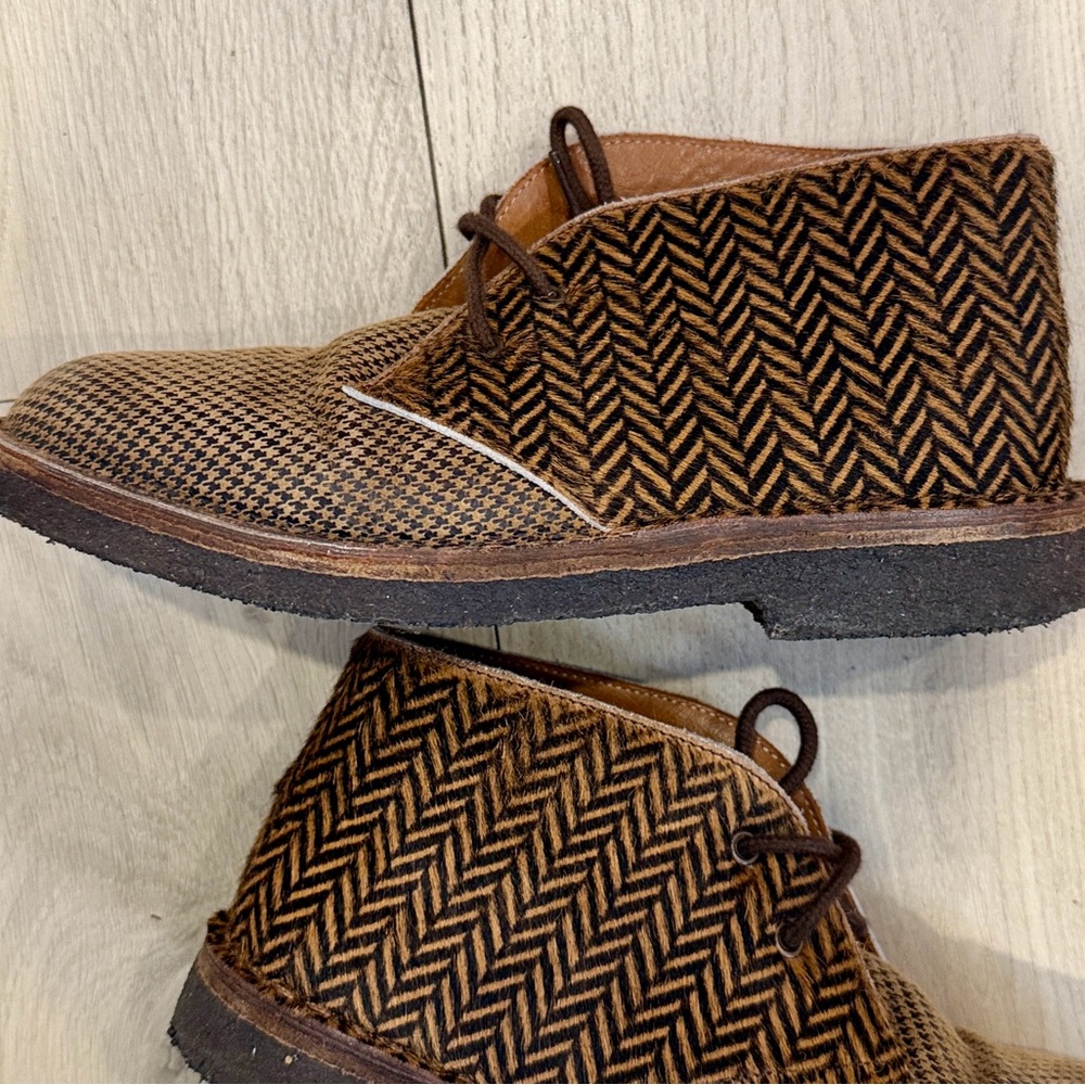 Pepé Brown Made in Italy Boy’s Size 33 Herringbone Chukka Boots